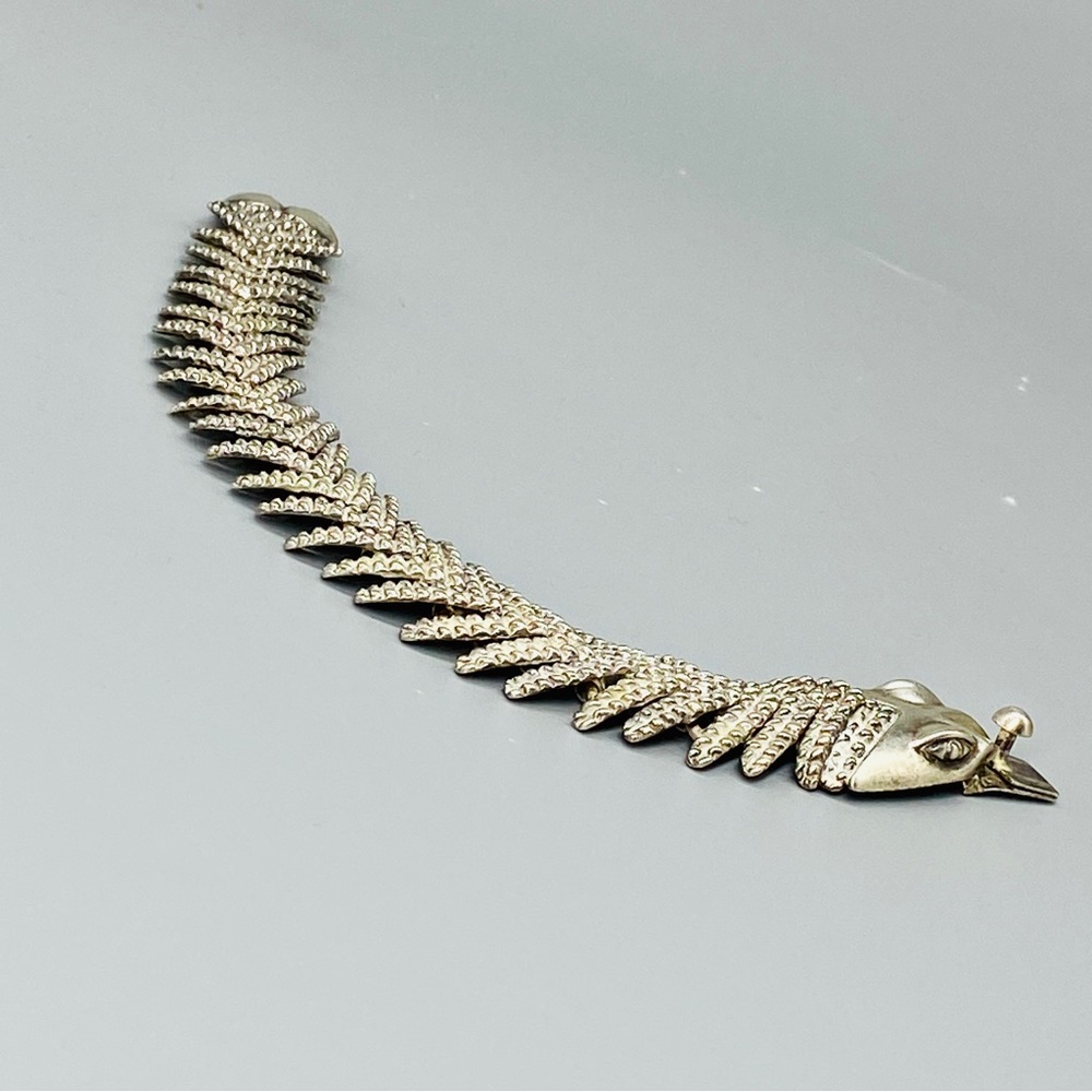 Vintage Taxco Sterling Silver D’Molina Cayman / Crocodile Bracelet Mexico - Picture 16 of 16